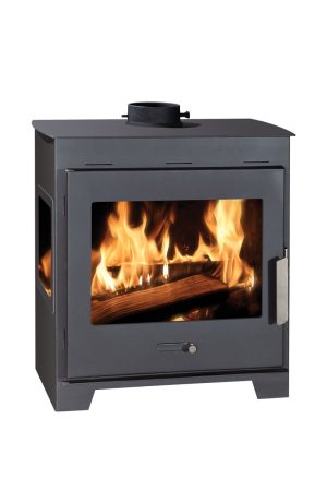 Σόμπα ξύλου από χάλυβα με πλαϊνά τζάμια Menalon Panoramic